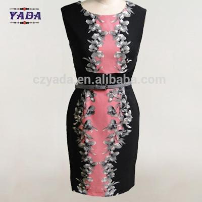 China Casual polyester spandex nieuw ontwerp dames casual dameskleding print jurk voor vrouwen Te koop