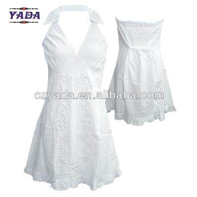 China Nueva moda de verano vestido de fiesta blanco sin respaldo Europa vestido delgado mujer ropa para mujeres en venta