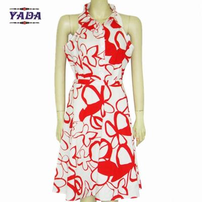 China Summer elegant sleeveless hot style print girls dresses lady's ladies dinner party t shirt dress in cheap price for sale