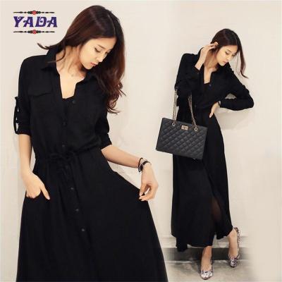 China Plussize Vestidos Casuals Leinen elegante Dame Frauen Herbstkleid Damen fertig gemachte Kleider mit guter Qualität zu verkaufen