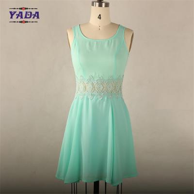 China Mode Spitze Stoff Sommer Designer ein Stück Party China Frau Chiffon Kleid große Größe mit hoher Qualität zu verkaufen