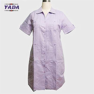 China Blusa de manga corta púrpura casual proveedor vestidos casuales baratos elegantes vestidos femeninos fabricante de ropa de mujer en venta en venta