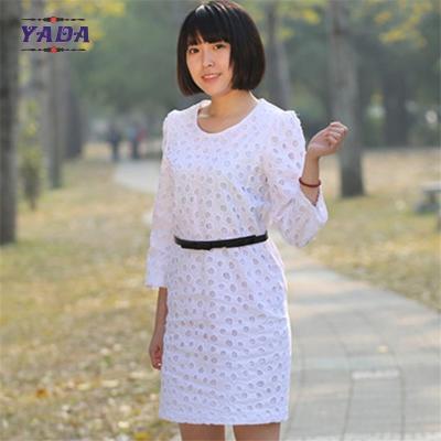 China Mujeres de manga larga vestido de bordado ropa casual última dama vestidos de oficina mujeres fiesta en venta