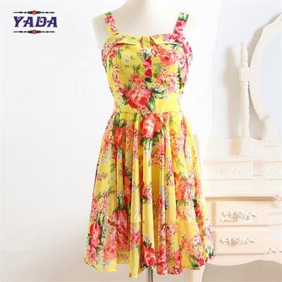 China Moda floral impresa ropa de club estilo lindo señoras de alta moda de playa de verano vestido de venta en venta