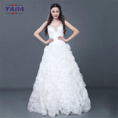 China Neues Modell, einfach, elegant, handgefertigt, mit Perlen abgeschnitten, Schulterkleid, Verkauf, Ballkleid, Hochzeitskleid. zu verkaufen