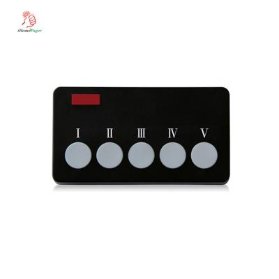 China Simple fashion design wireless pagert system super thin five keys call button for office and factory for sale