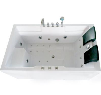 China Manufacturer High Quality Freestanding Square Whirlpool Double Side Massage Acrylic Bathtub Indoor Skirt (Left Skirt) Spa With Ozone for sale