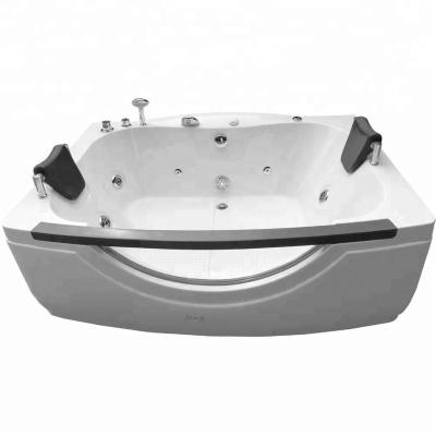 China 1700 Indoor Tub Small Acrylic Bathtub Safe Tempered Glass Front Bathtub With Armrest Freestanding Hydromassage for sale