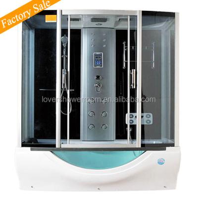 China Complete Modern Tempered Glass Hydromassage Steam Shower Enclosure With Slidng Door for sale