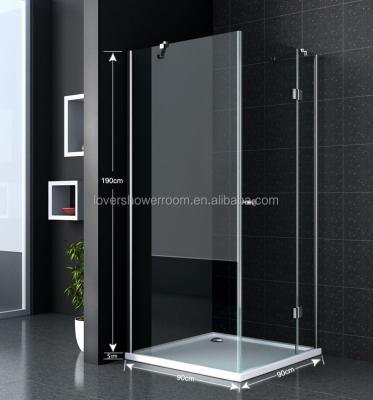 China With European Corner Glass Frame Style Square Shower With Low Tub for sale