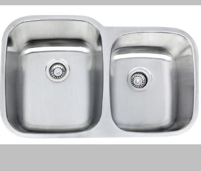 China Without Faucet Wholesale 304 Stainless Steel Undermouth Double Bowl Kitchen Sinks for sale