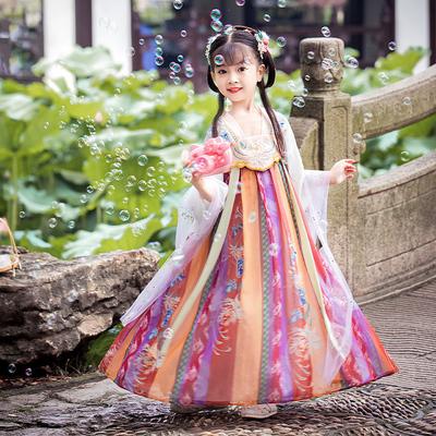 China Printed Hanfu Ming Dynasty Hanfu For Kids Element Hanfu JINXIHANFU Collar Coat Skirt Cotton Hanfu Improved Element Ancient Chinese Girl's Traditional Chinese Set for sale