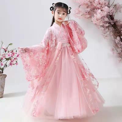 China Chinese Traditional Ancient Chinese Folk Dance Dress Girls Dance Fairy Costume Hanfu Girls Princess Party Cosplay Clothing Set Kids for sale