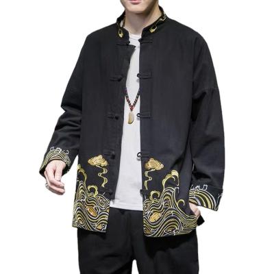 China Professional Tang Suit Hanfu Supply M-5xl Hemp Mixed Daily Wear Embroidery Adults Tang Suit Hanfu Men for sale