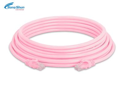 China UTP-Kat 5 het Koord Roze RJ45 LAN van het Netwerkflard Buiten het Jasjebrandbeveiliging van pvc LSZH Te koop