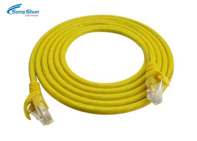 Κίνα Κίτρινο καλώδιο μπαλωμάτων δικτύων Ethernet, καλωδίωση καλωδίων μπαλωμάτων Διαδικτύου Ethernet προς πώληση