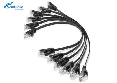 China Mattschwarz-Flecken-Kabel-Verdrahtung, 250MM 26AWG Flecken-Kabel des Katzen-5 Ethernet-RJ45 zu verkaufen