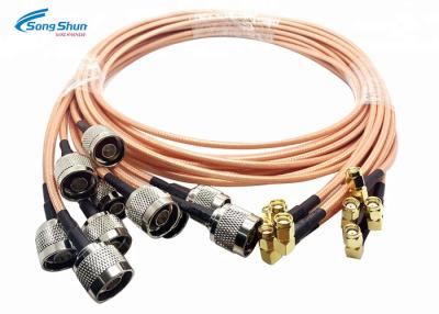 China Mikrowellen-Kabel LAN-System-Rf, Rf-Verbindungs-Kabel Stecker SMA männliches rechtwinkliges zu verkaufen