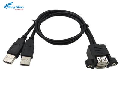 Cina Il cavo di estensione doppio del Usb, supporto del pannello della vite fora il cavo del riempitivo della porta USB in vendita