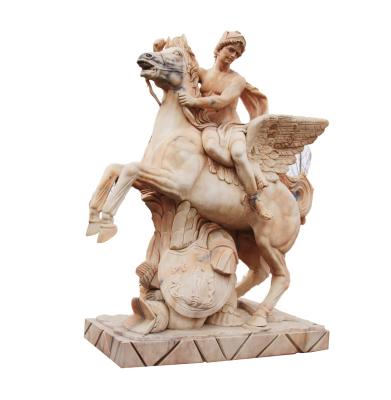 China Wholesale Price ORIENTAL Customized Size Outdoor Decoration Marble Figure On Horse Statue Oriental Stock Numbers for sale