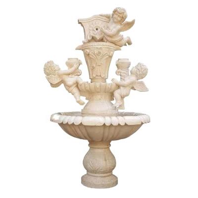 China Modern stone fountain angel figure running water fountain courtyard villa waterscape decoration for sale