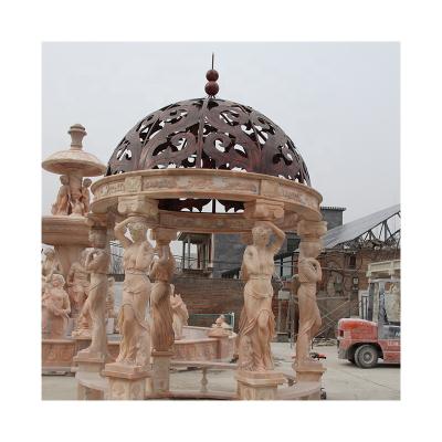 China Large Size Customized Good Quality Western Villa Decoration Marble Gazebo Outdoor Gazebo Marble for sale