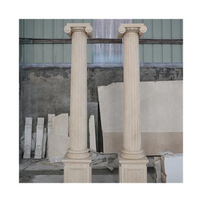 China Solid Hot Selling Customized Colors Garden Traditional Solid Marble Columns Solid Pillars Marble Column Pillar for sale