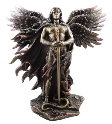 China New Europe Style Religion Life Size Customization Guardian Angel Sculpture Bronze Statue for sale