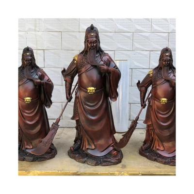 China China Hot Products Garden Customized Folk Oriental Human Sculpture Shaped Art Guan Yu Statue Life Size Size for sale