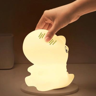 China Changing Colors 7-Color Breathing Mode Cute Color Changing LED Silicone Dinosaur Animal Night Light For Kids for sale