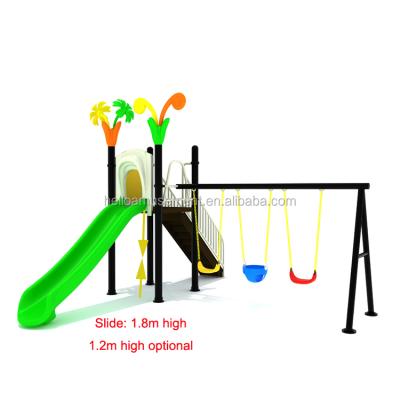 China New Eco-Friendly Attractive Outdoor Freestanding High Speed ​​Slide With 3 Swings For Parks for sale