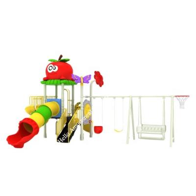 China Eco - Friendly Kids Slide Play Structure Outdoor Game Ground With Swings for sale