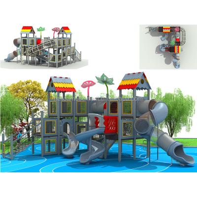 China Eco - Friendly Play System Multifunction School Aged Kids Big Slide Outdoor Playground for sale