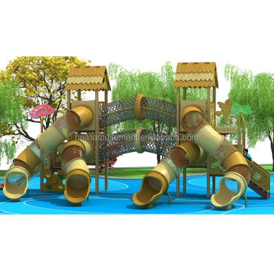 China Eco - Friendly Big Tube Slide Kids Park Outdoor Play Space For Recreation for sale