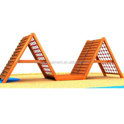 China Eco - Friendly Kids Adventure Climbing Games Physical Sports Climbing Wooden Frame for sale