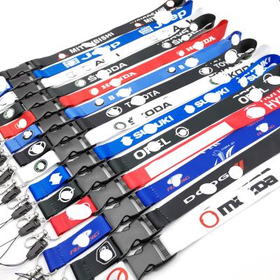 China Brand Nylon Auto Series Lanyard Wholesale Phone Id Card Auto Series Lanyard Heat Transfer Key Buckle Strap Ring Race Refit Gift Car Nylon Accessories for sale