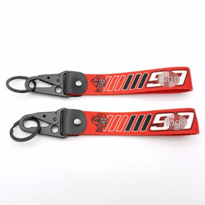 China Custom Wholesale Nylon Thermal Emblem Logo Keyring Buckle Refit Gift Motorcycle Nylon Brand Key Chain Transfer For 93 Jdm Accessories for sale