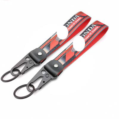 China Custom Wholesale Nylon Thermal Brand Motorcycle Nylon Brand Key Chain Transfer Emblem Key Ring Buckle Refit Gift For Honda Car Accessories for sale