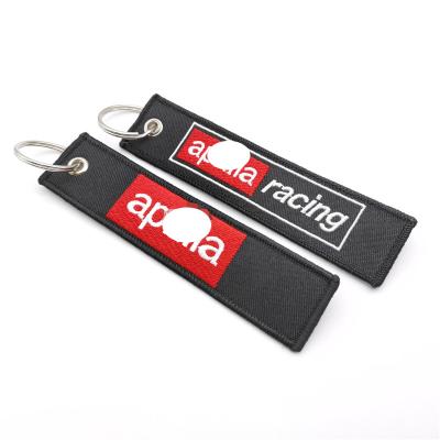 China Motorcycle Nylon Crop Factory Wholesale Embroidery Woven Label Custom Key Chain Refit Gift For Aprilia Fast Delivery Accessories for sale