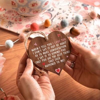 China Other Personalized Custom Heart Shaped Pendant Wooden Plaque Signs for Mothers Day for sale