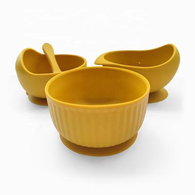 China BPA Free Customized Non Spill Silicone Baby Bowl Food Snack Feeding Kids Baby Tableware Silicone Suction Bowl for sale