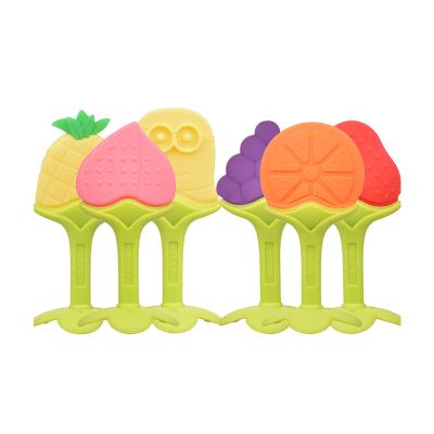 China Soft Funny Teething Toy Bpa Free Silicone Baby Teether Props Toys Fruit Kids Teether Silicone for sale