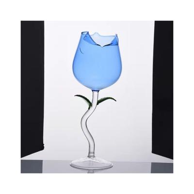 China Wholesale Price New Design Modern Flower Rose Shape Glass Cup Clear Glass Tumbler for sale