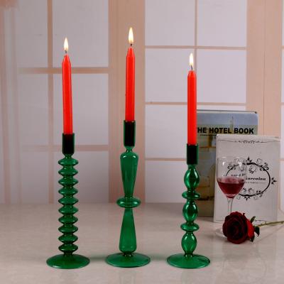 China Wholesale High Quality Glass Shining Candle Holder Home Decoration Glass Candle Holder Low Price Luxury for sale