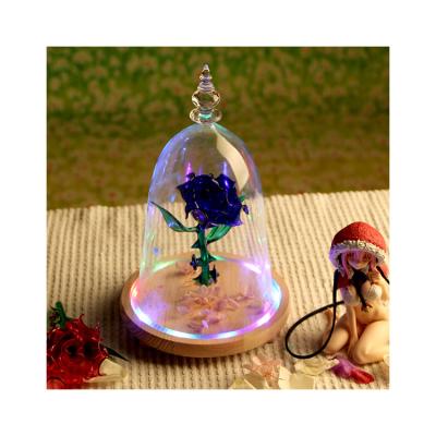 China China handmade flower glass bell glass dome with base for sale