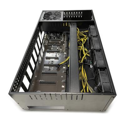 China GPU 3070 3080 3090 support 65mm 8gpu spacer frame with power supply and full set with 8 RX 580 8gb for desktop computer 70*45*26cm for sale