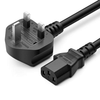 China COMPUTER ac extension mains cord 110-250v with 3 plug in UK wholesale 15amp mains cord for power supply cooker. pc computer for sale