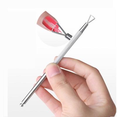 China Toe Nail Cuticle Stainless Steel Manicure Remover Removing Tool Nail Gel Polish Remover Cuticle Pusher for sale