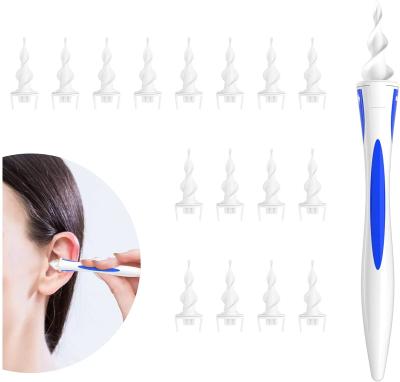 China Ear Wax Remover Earwax Remover Ear Wax Remover Spiral Q Grips Earwax Remover With 16 Replacement Heads Reusable Ear Remover for sale