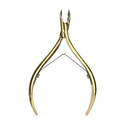 China Sharp Finger Cuticle Nippers Cuticle Nippers Blade Cuticle Trimmer Stainless Steel Nail Clippers Manicure Tool (Gold) for sale